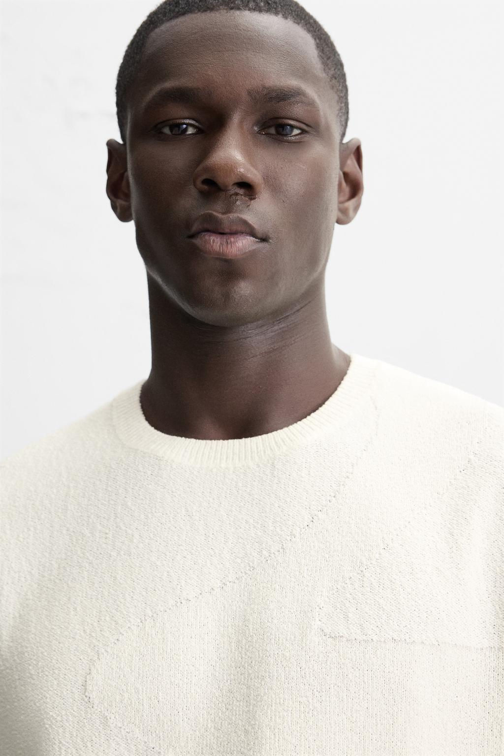 WAVE JACQUARD KNITTED T-SHIRT - Zara фото 5