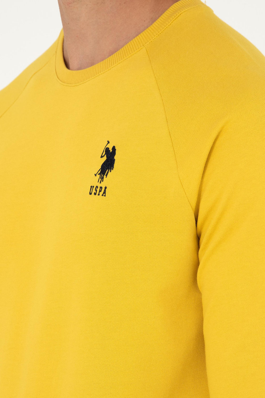 Мужской желтый базовый свитшот - U.s. polo assn фото 7