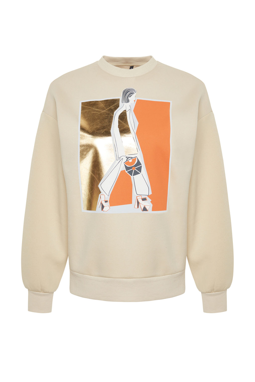 Tas Varak Bask?l? Kal?n Ici Polarl? Bisiklet Yaka Oversize Orme Sweatshirt TWOAW24SW00132 - Trendyolmilla фото 7