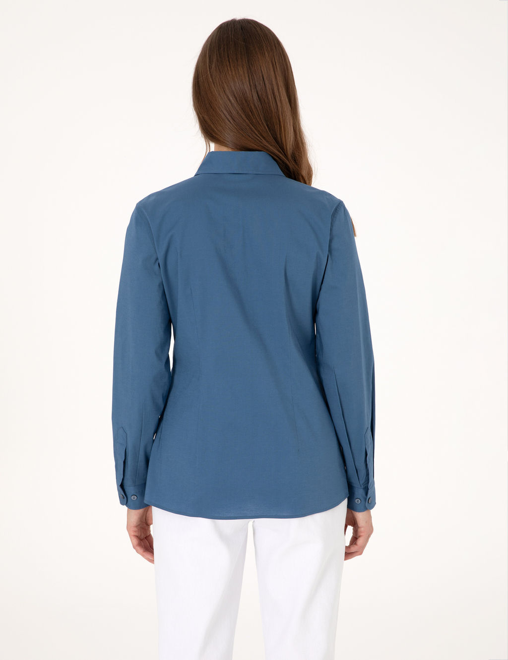 A__k _ndigo Slim Fit Uzun Kollu G_mlek