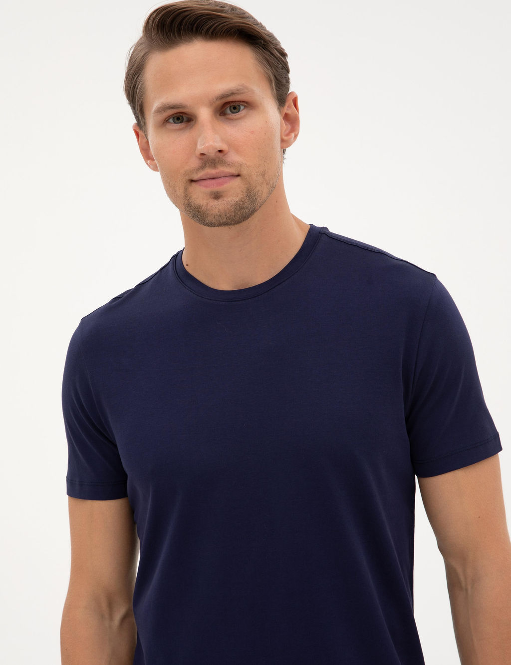 Lacivert Slim Fit Basic Ti__rt - Pierre cardin фото 2