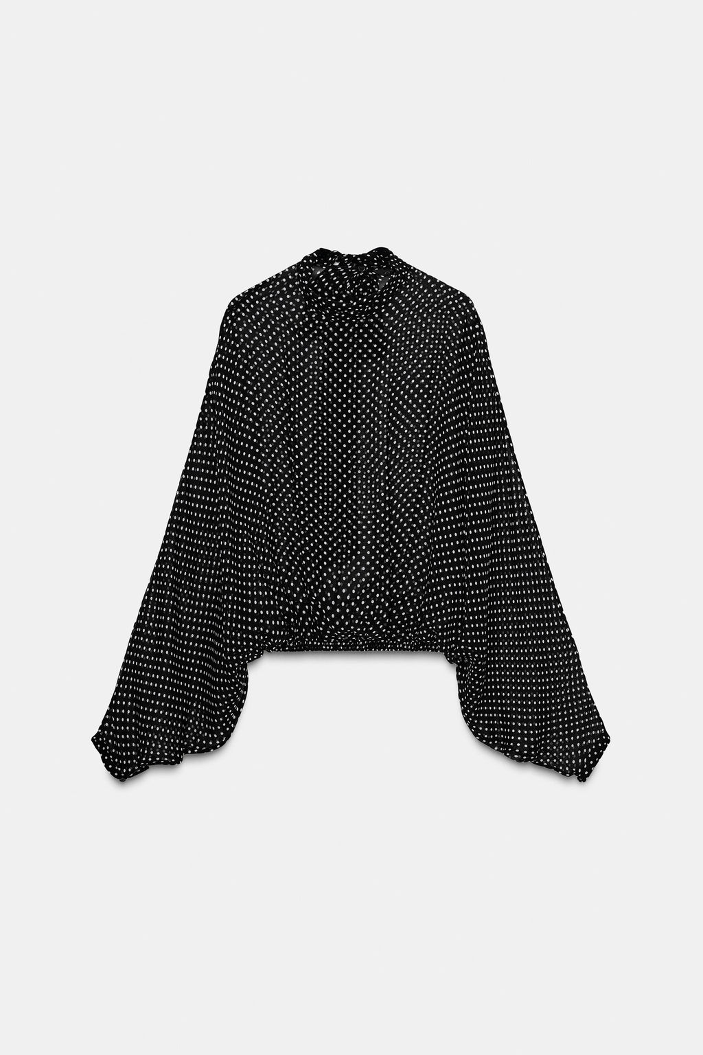ZW COLLECTION POLKA DOT BLOUSE WITH TIES - Zara фото 7