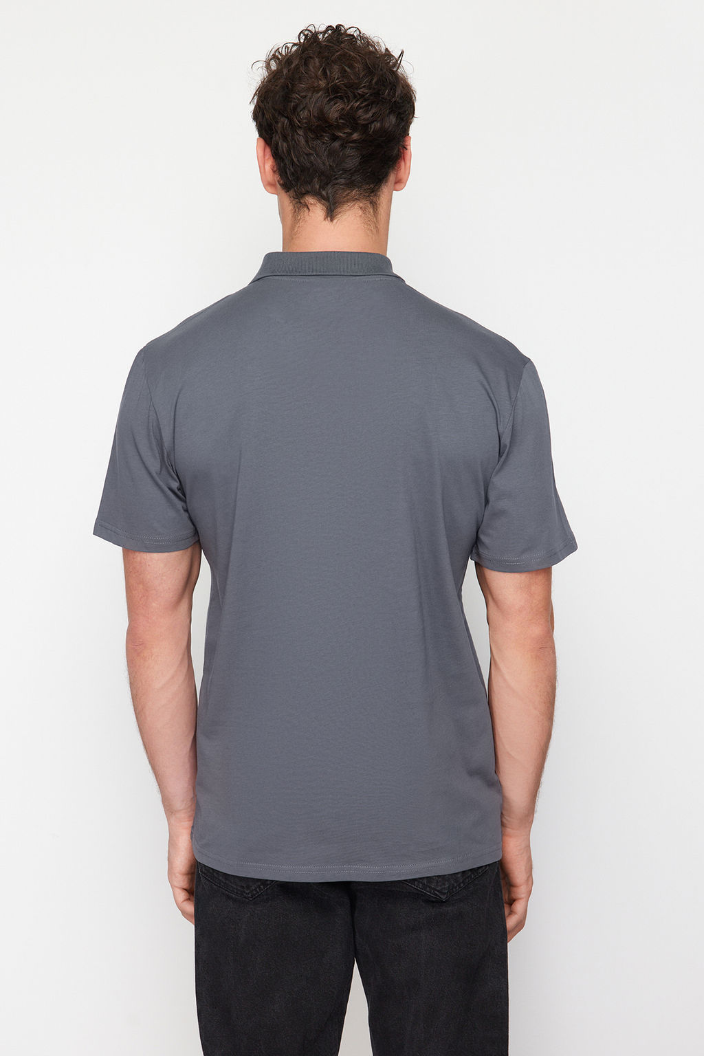 TRENDYOL MAN Antrasit Regular/Normal Kesim Geyik Desenli Polo Yaka T-shirt TMNSS24PO00027 - Trendyolmilla фото 6
