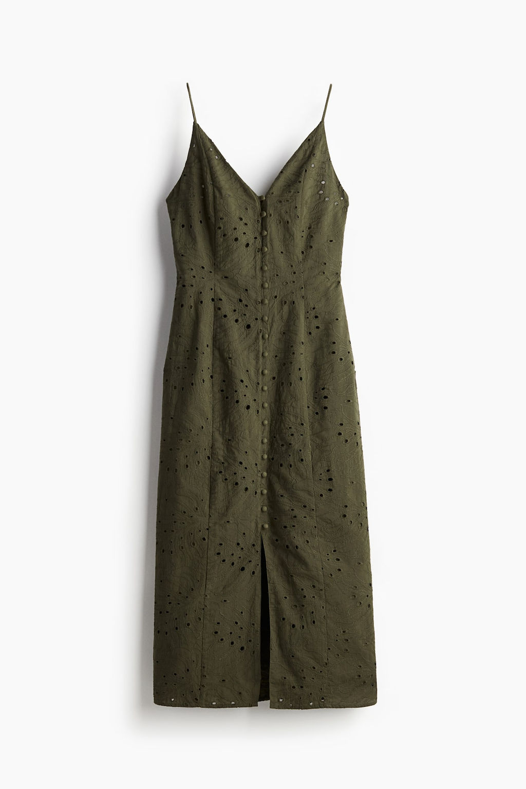 Vestido con botonadura frontal y bordado ingles - H&m фото 5