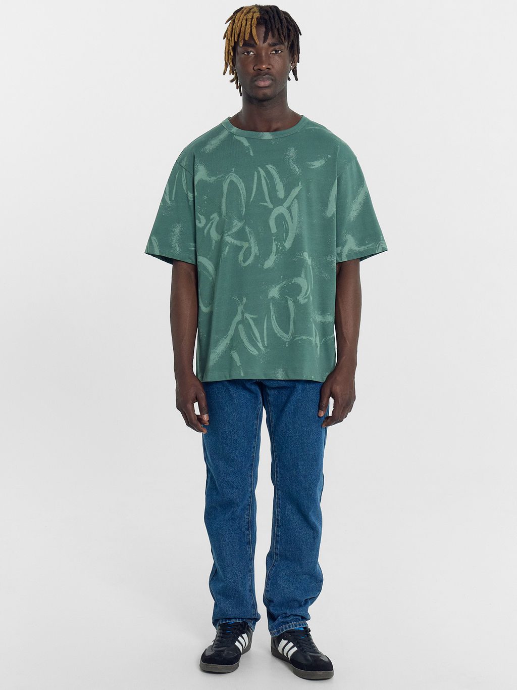 Футболка мужская зеленая с граффити - Mark formelle фото 3