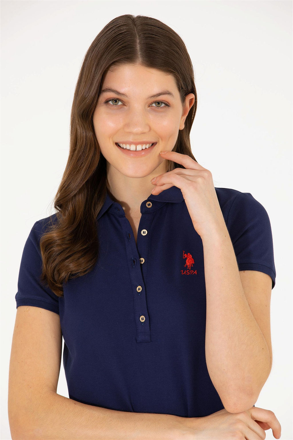 U. S. Polo Assn Женское темно-синее трикотажное платье с воротником-поло - U.s. polo assn фото 10