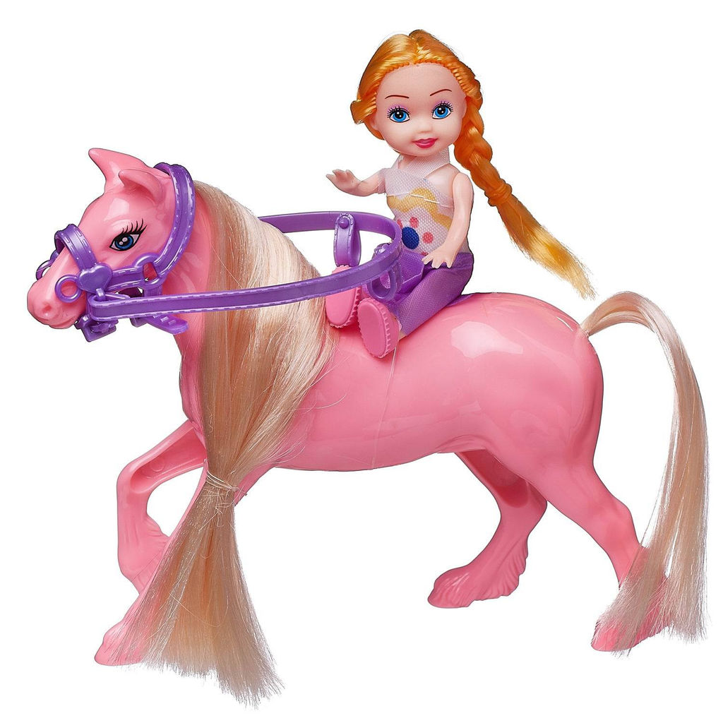 Игровой набор ABtoys Моя лошадка Лошадка и девочка-наездница 3 вида фото 3