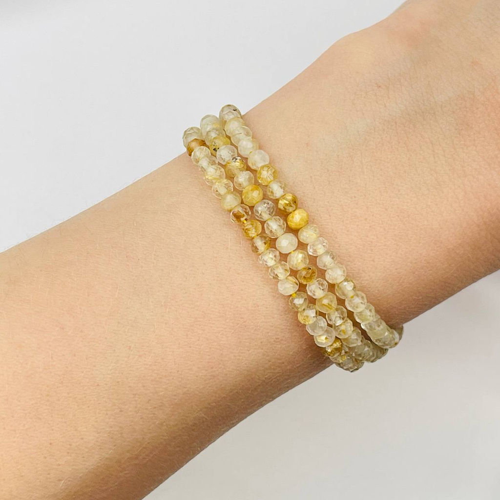 Бусины для украшений из Рутилового кварца "Волосатик" (140 бусин)