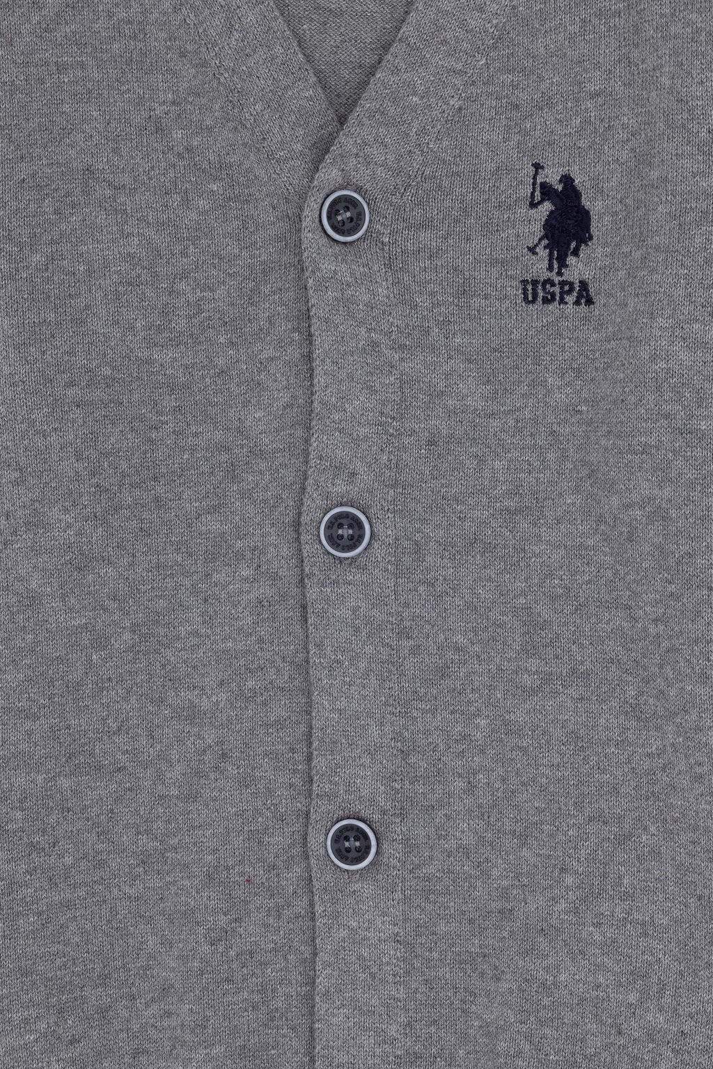Серый меланжевый трикотажный кардиган для мальчика Неожиданная скидка в корзине - U.s. polo assn фото 2
