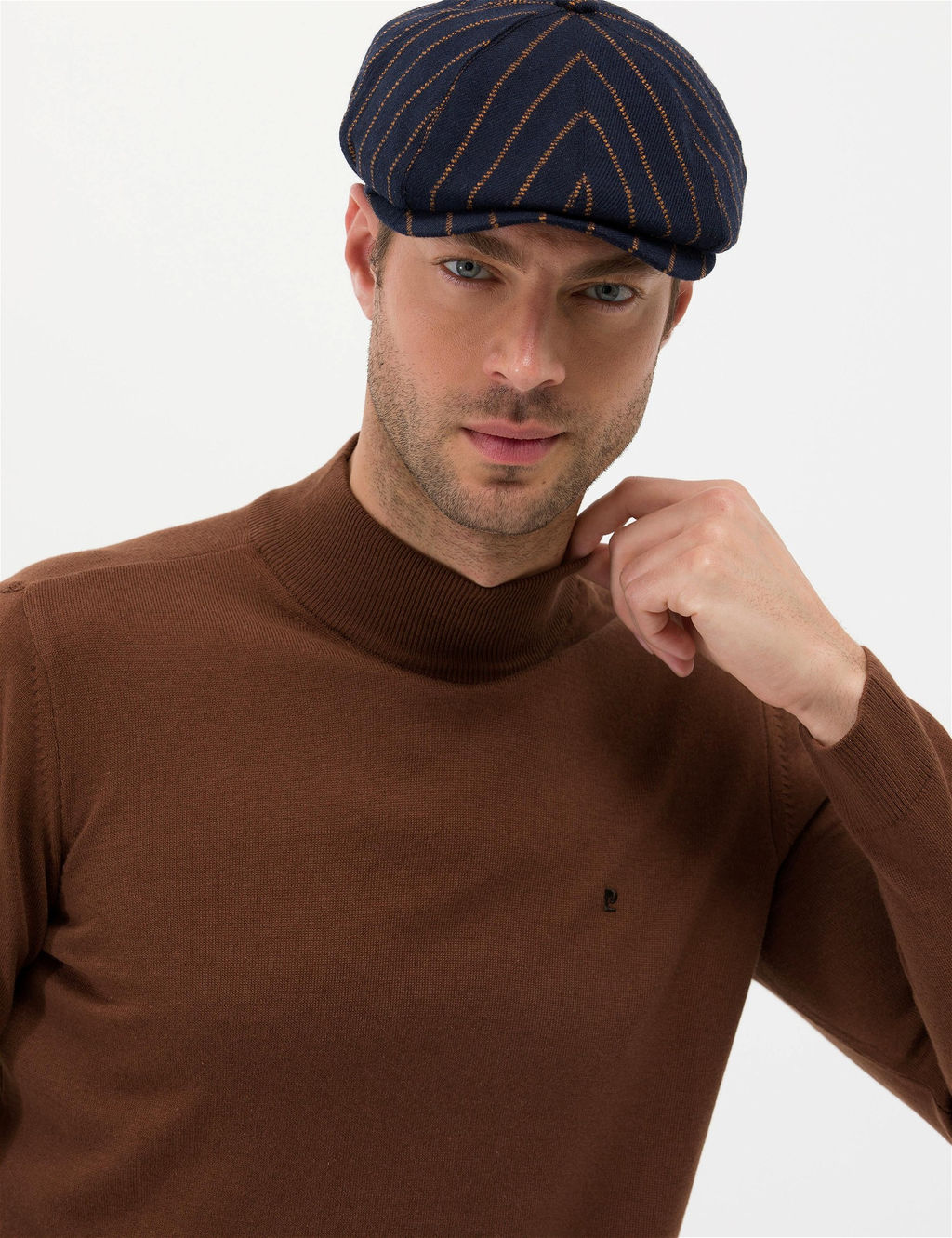 Kahverengi Slim Fit Yar_m Bal_k__ Yaka Basic Triko Kazak - Pierre cardin фото 2