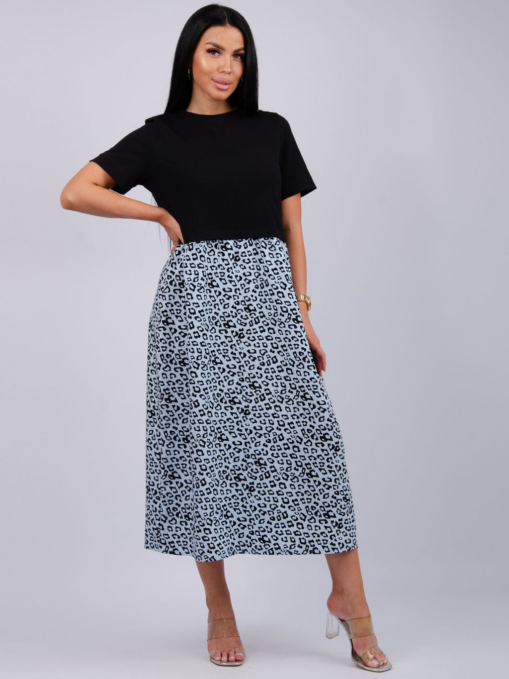 Платье Виттория, вискоза/кулирка До 60 размера - Малина фото 13