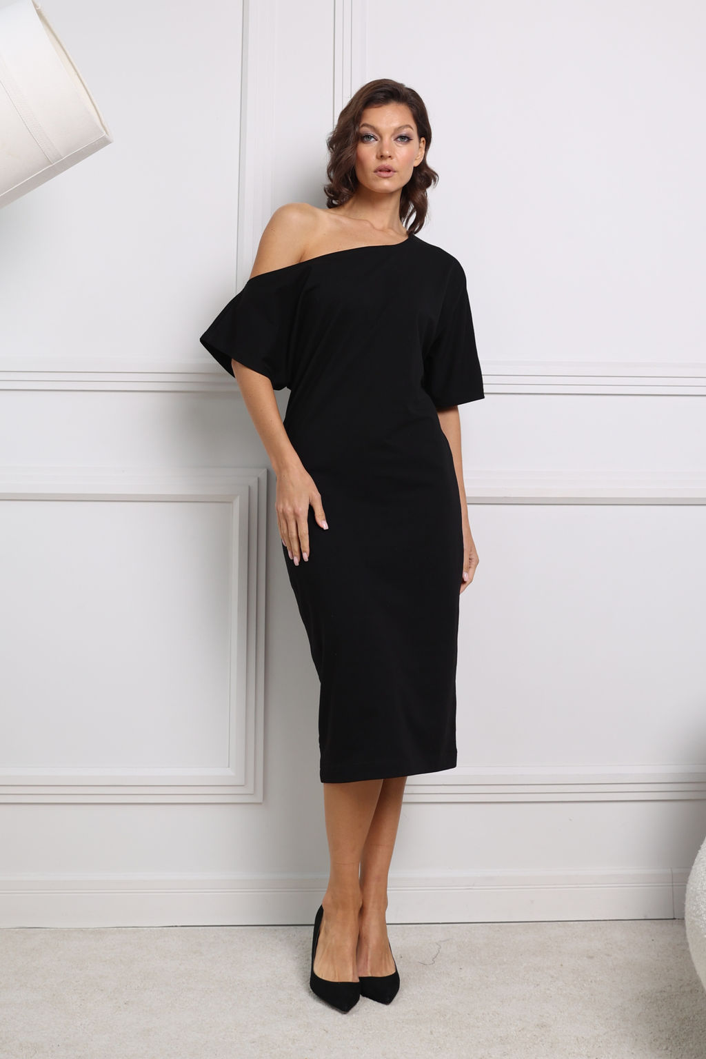 Платье асимметричное из трикотажа - Looklikecat фото 2