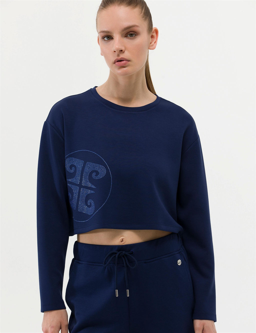 Lacivert Crop Top Sweatshirt - Pierre cardin фото 2