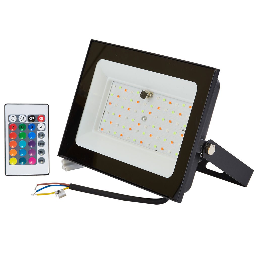 ULF-F60-50W/RGB IP65 200-240В BLACK N1 Прожектор светодиодный. Мультиколор. Пульт ДУ (в/к). Корпус черный. TM Uniel