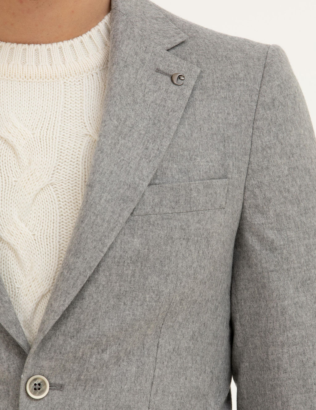 Серая зауженная кашемировая куртка - Cacharel фото 7