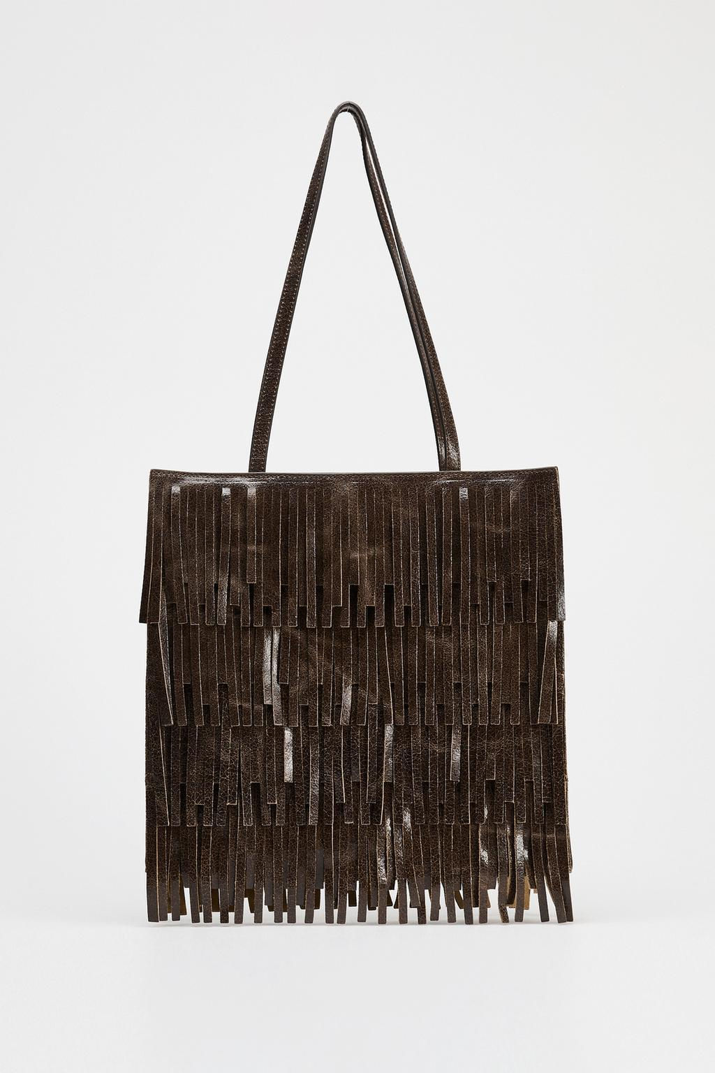 FRINGED LEATHER BAG - Zara фото 3