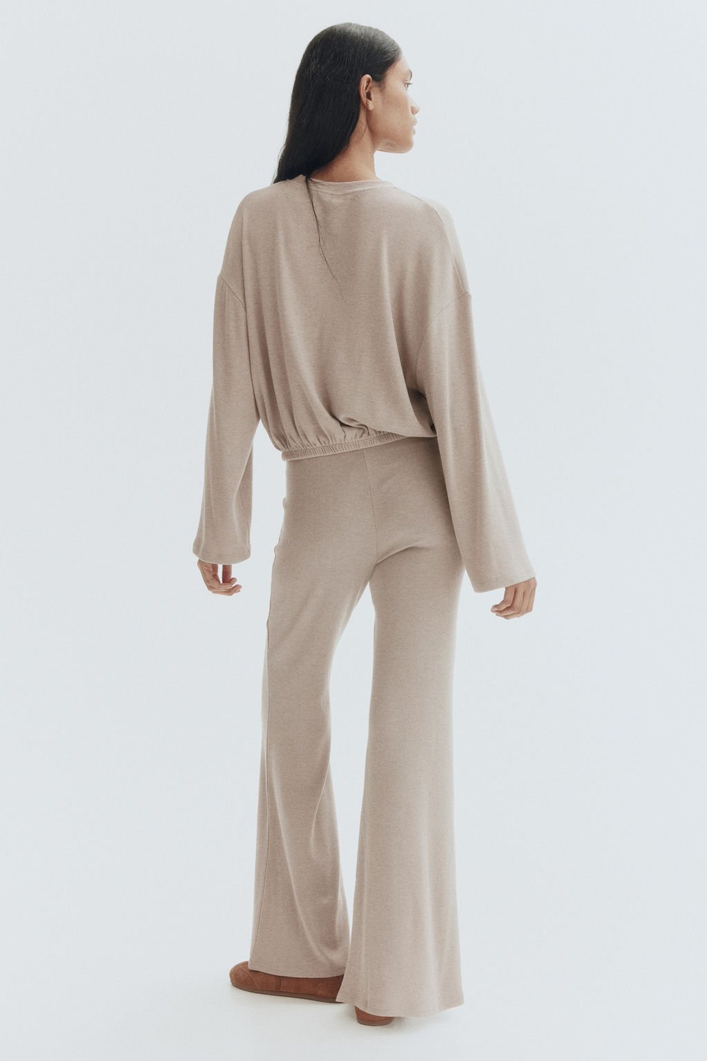 Flared fine-knit trousers - H&m фото 7