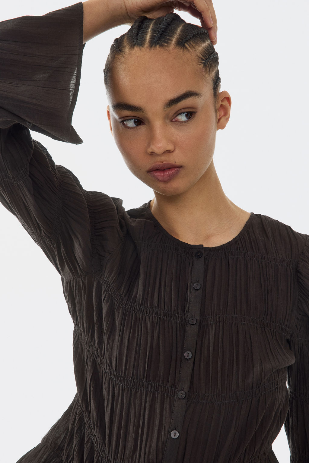 Blusa fruncida de algod?n - H&m фото 4
