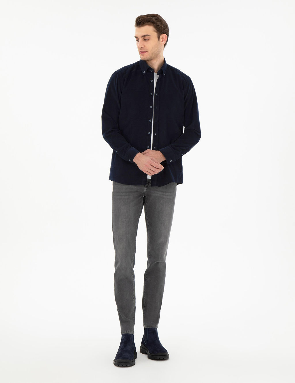 Lacivert Regular Fit Uzun Kollu G_mlek - Pierre cardin фото 4
