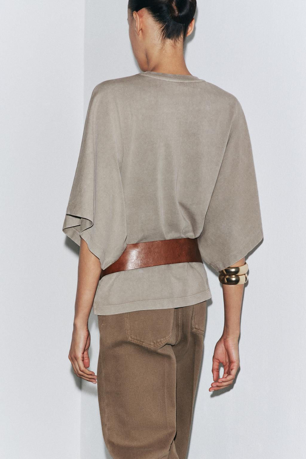 WASHED CAP SLEEVE T-SHIRT - Zara фото 11