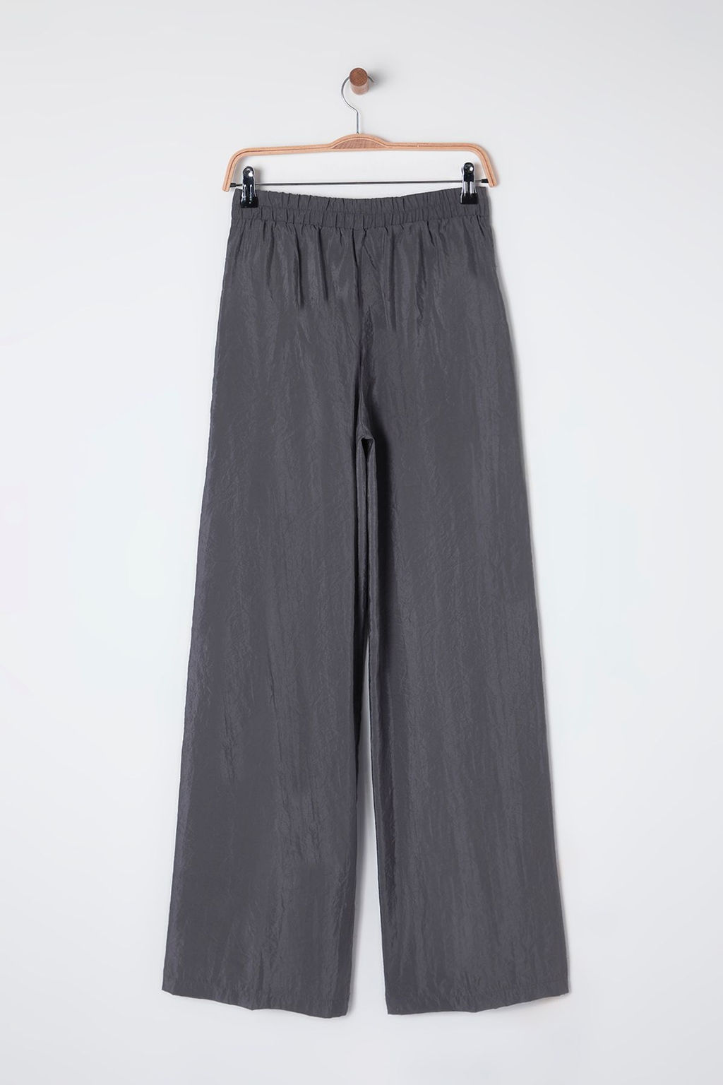 Antrasit Modal Yumusak Tuseli Wide Leg/Genis Paca Dokuma Pantolon TWOSS25PL00004