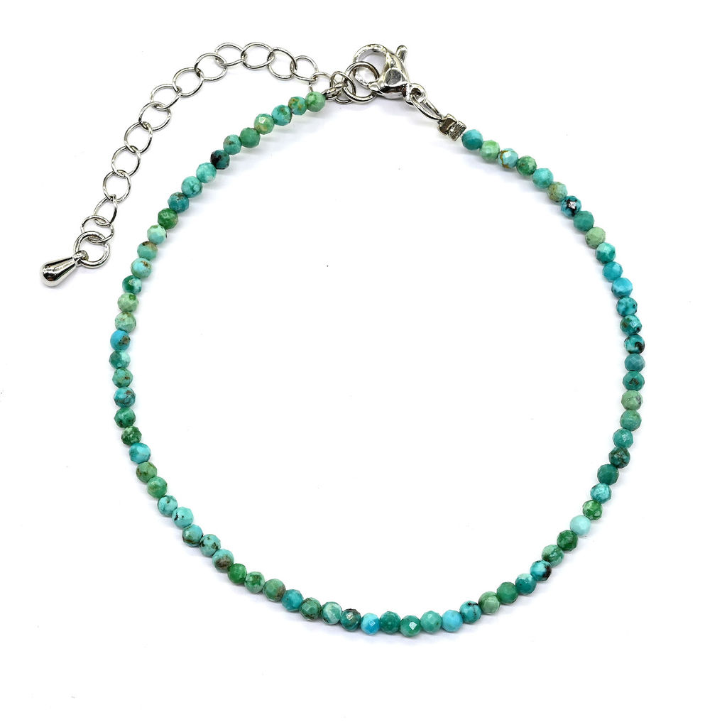 Браслет из бирюзы шарик гр.2мм, 18см