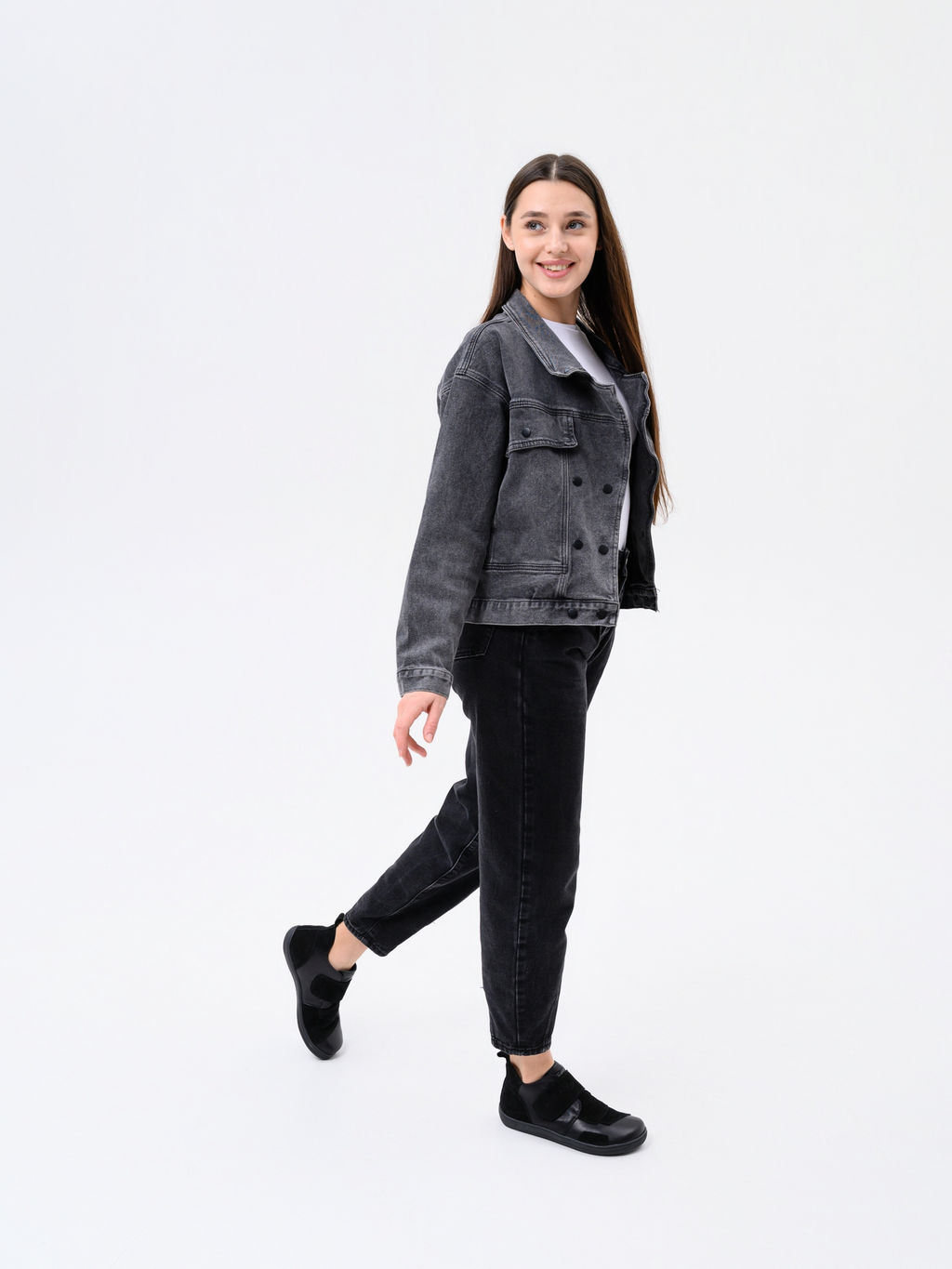 Ботинки женские демисезонные черные 206.NATAbl.Черная кожа+черная замша/Байка