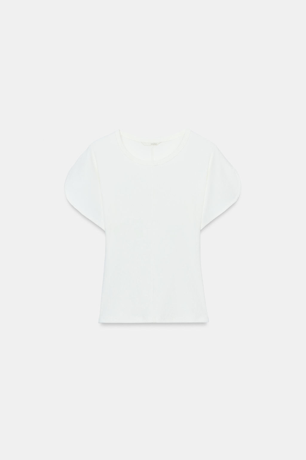 CAMISETA MANGA ABULLONADA / Blanco roto