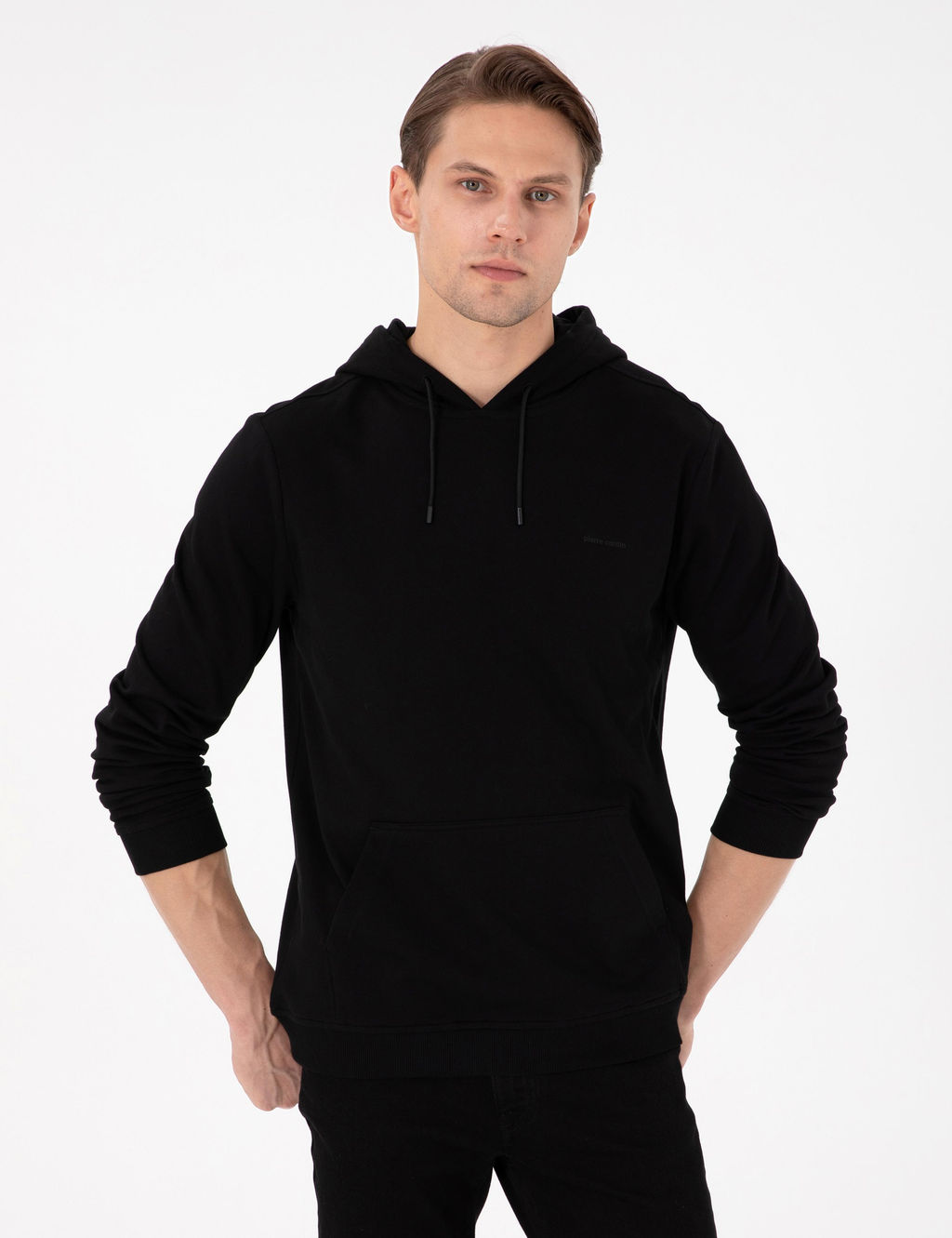 Siyah Regular Fit Kap__onlu __i Polarl_ Sweatshirt