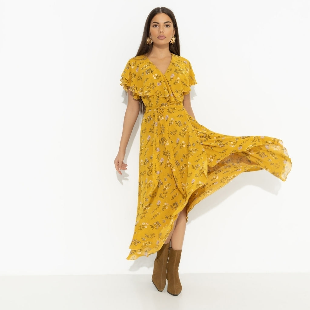 Платье на запах, Счастье влюбленности (желтый) - Charutti фото 6