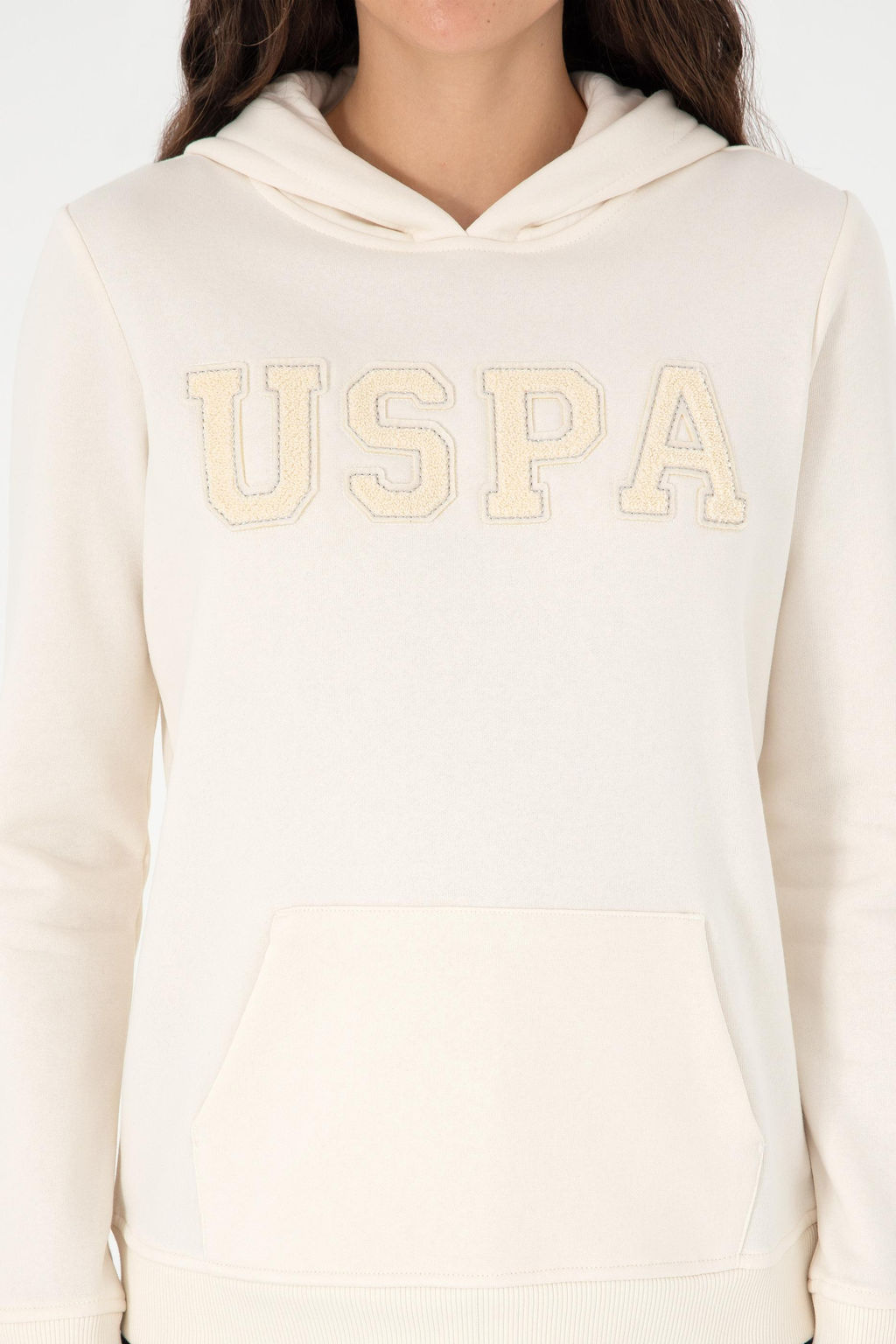 Женский базовый свитшот кремового цвета Неожиданная скидка в корзине - U.s. polo assn фото 6