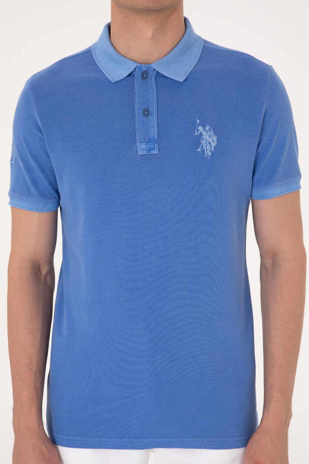 Erkek Slim Fit Polo Yaka _ndigo Y_kamal_ Basic Ti__rt Sepette S_rpriz _ndirim - U.s. polo assn фото 6