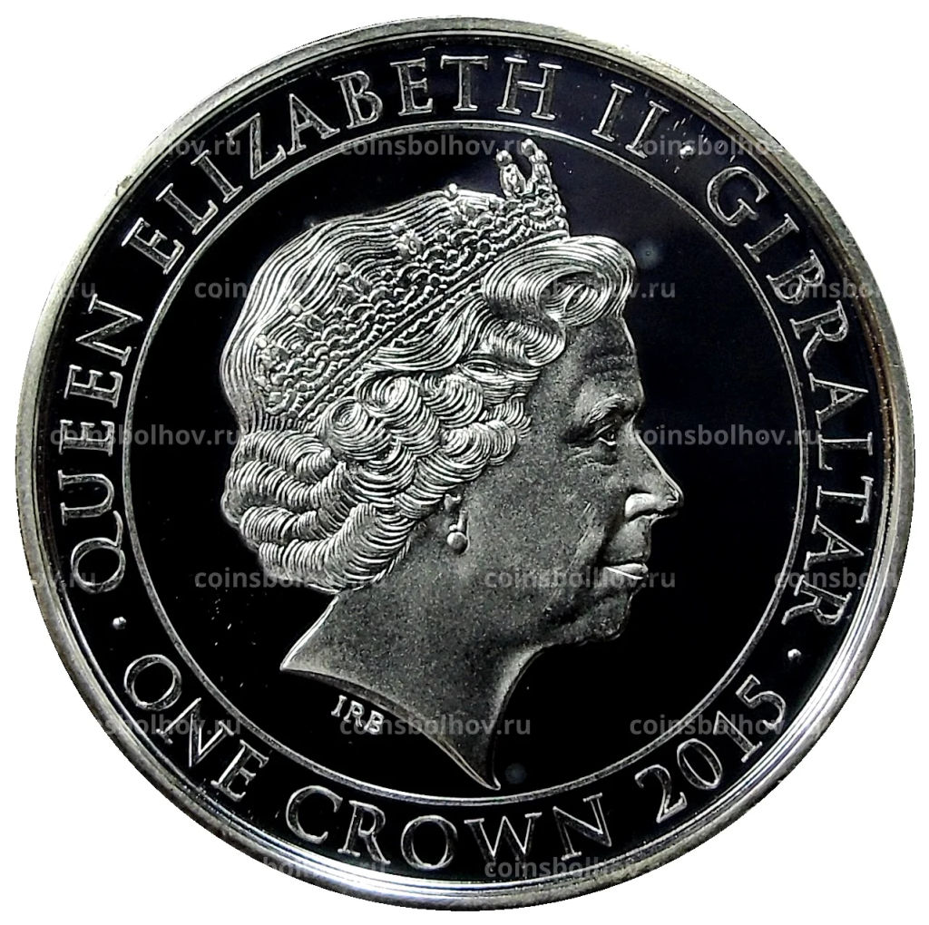 1 крона 2015 года Гибралтар 50 лет со дня смерти Уинстона Черчилля