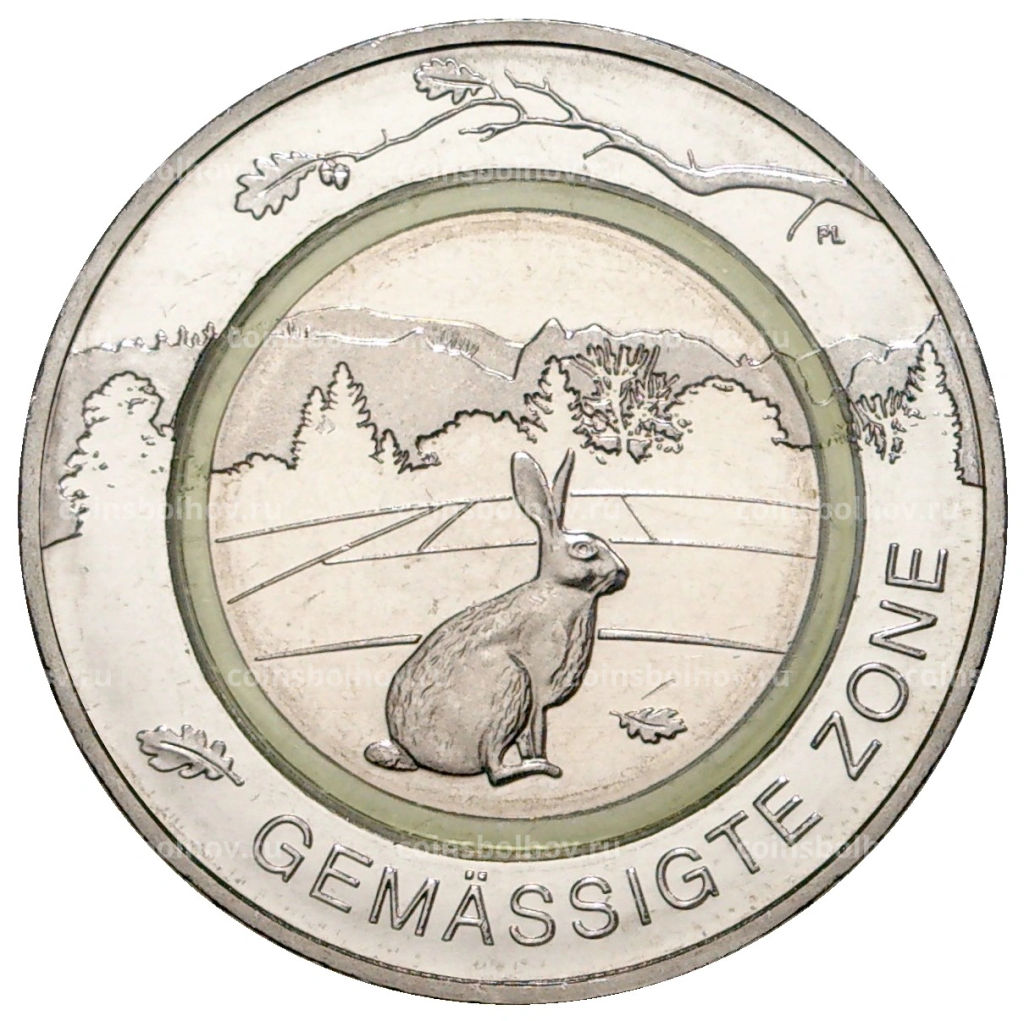 5 евро 2019 года F Германия Умеренная зона