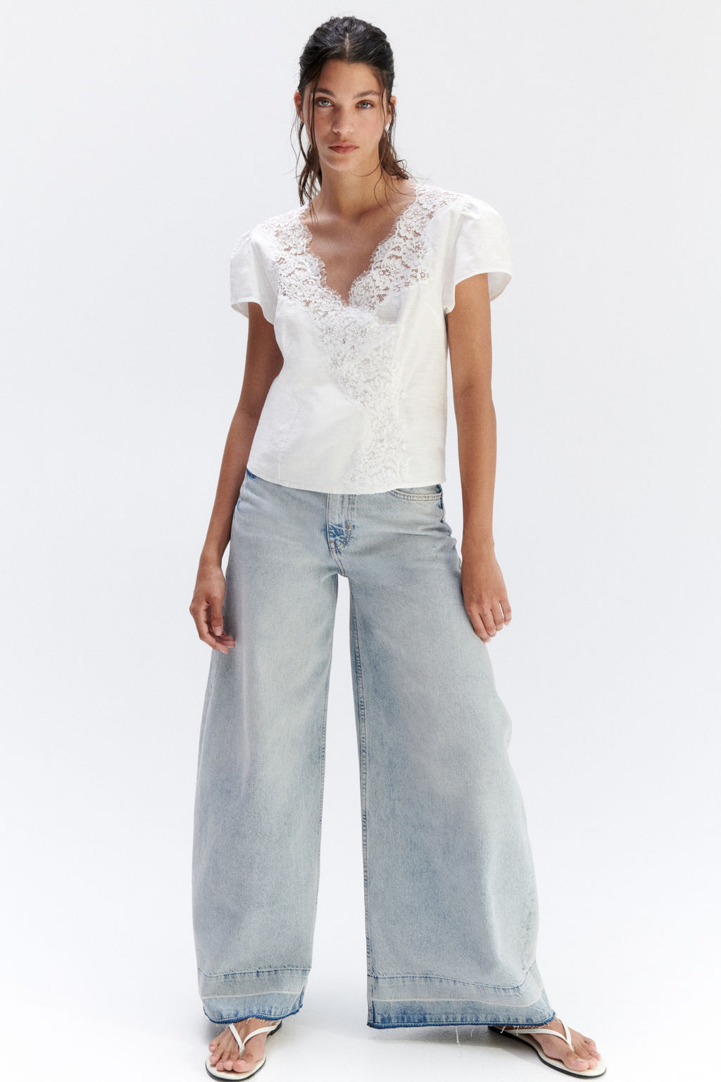 Top cruzado con detalle de encaje - H&m фото 5