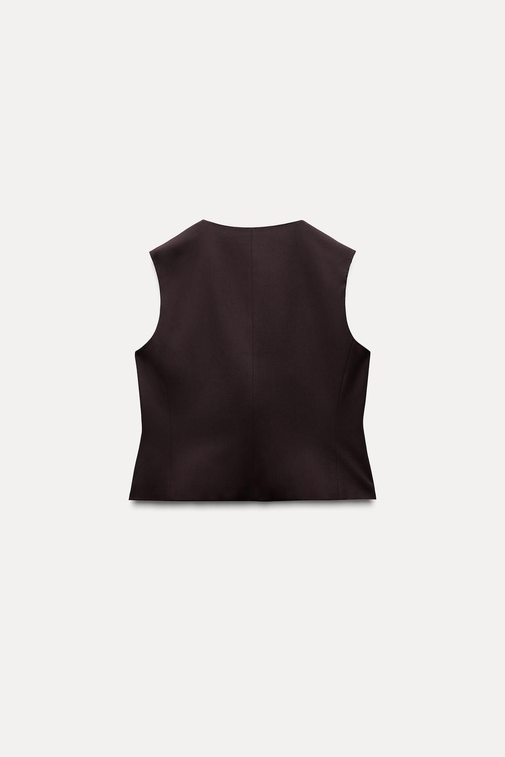 ZW COLLECTION BUTTONED WAISTCOAT TOP - Zara фото 4