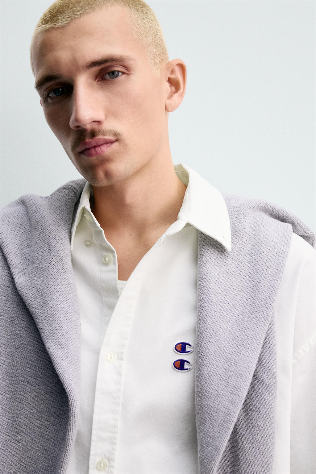 CHAMPION ® X ZARA OXFORD SHIRT WITH PATCHES  фото 13