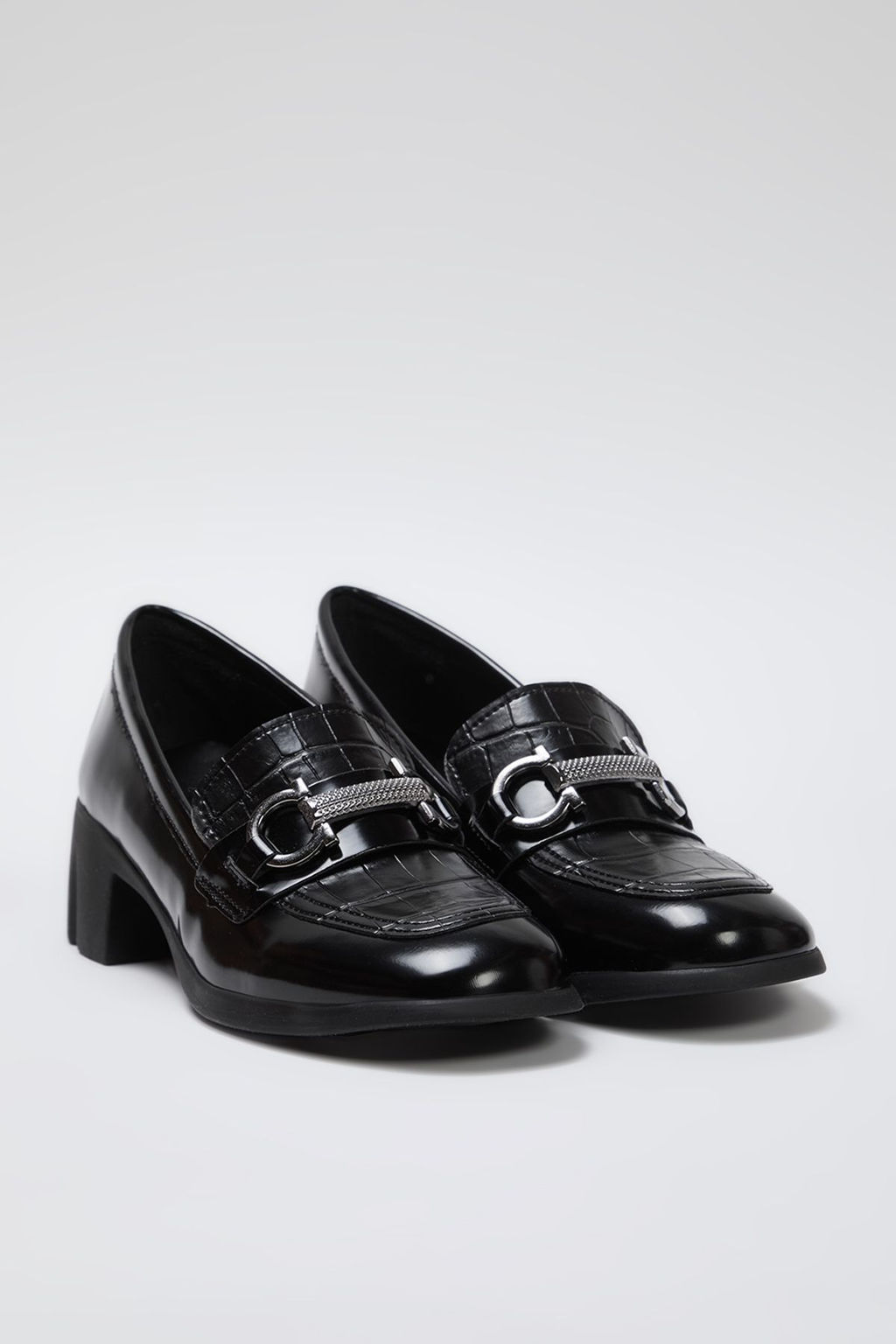 Trendyol Shoes Siyah Antik Toka Detayl? Kroko Blok Topuk Kad?n Topuklu Ayakkab? TAKSS25TO00037 - Trendyolmilla фото 5
