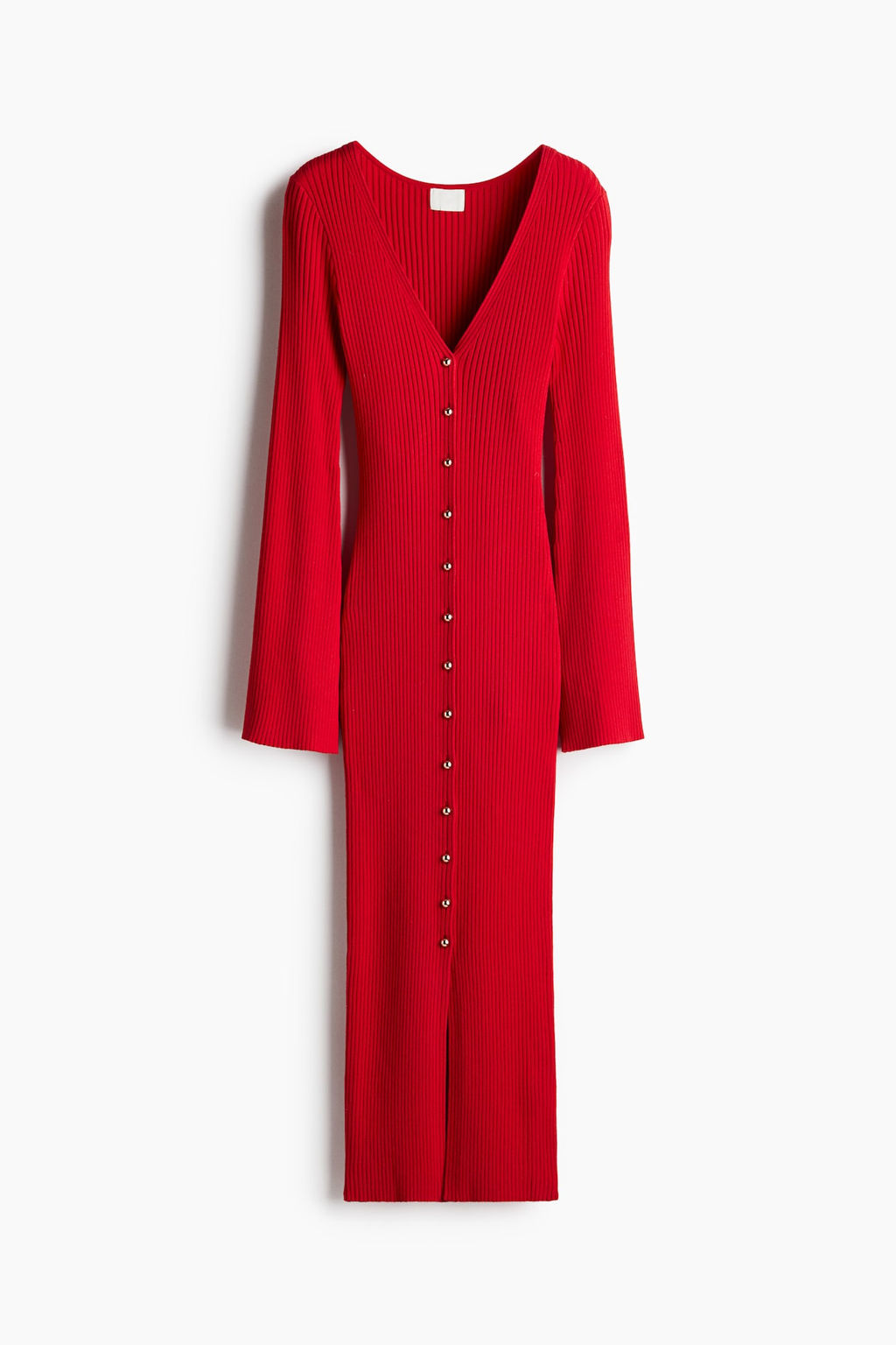 Rib-knit button-front dress - H&m фото 5