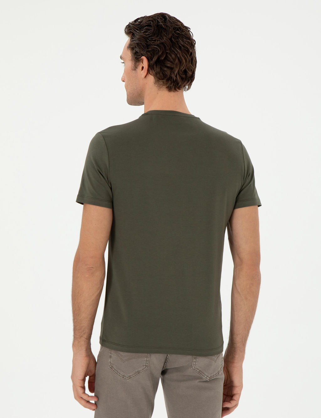 Khaki Slim Fit Basic T -For - Cacharel фото 5