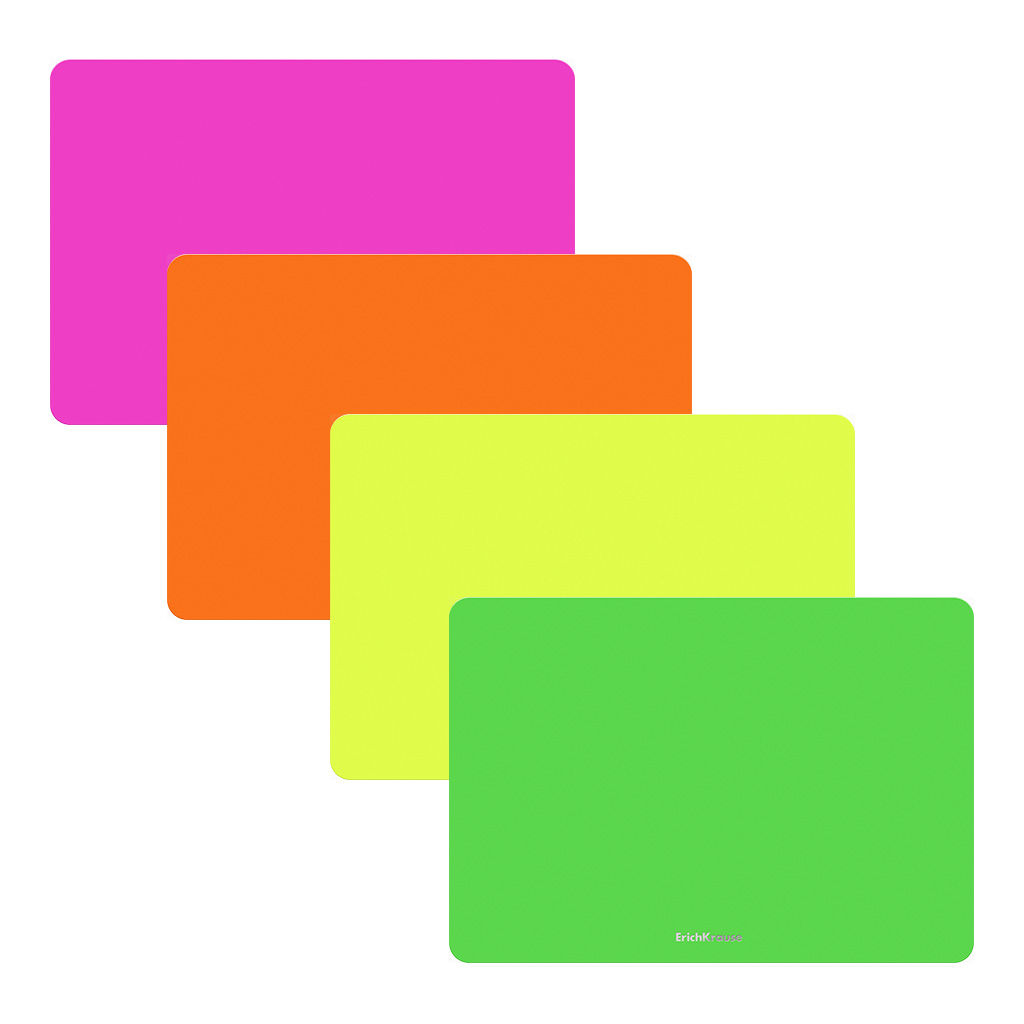 Цена за 4 шт. Доска для лепки пластиковая ErichKrause Matt Neon, A5, ассорти (в пакете по 4 шт.)