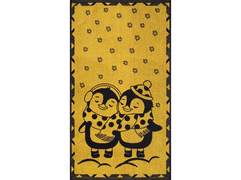 Полотенце махровое 6с103.412ж1 Пингвики(т.желтый) 50х90см