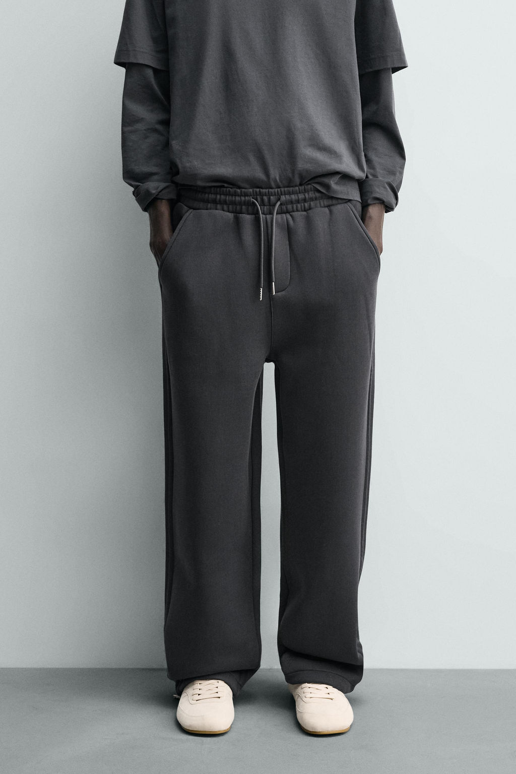 PANTAL?N JOGGER INTERLOCK RELAXED FIT / Gris oscuro - Zara фото 2