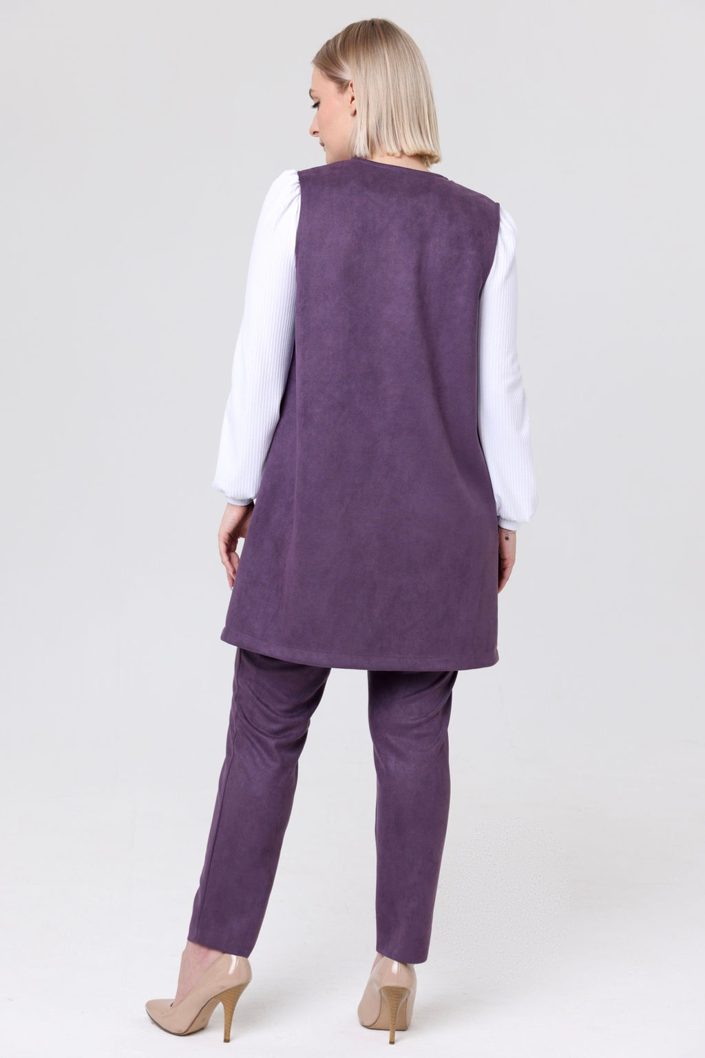 Жилет эко-замша 4241/02/Пыльно-голубой - Rise фото 20