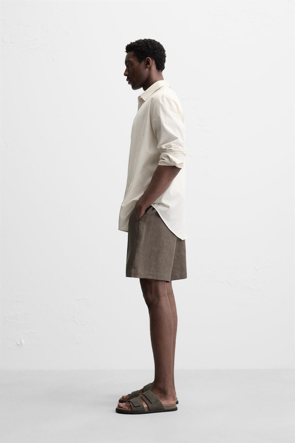 100% LINEN BERMUDA SHORTS - Zara фото 22
