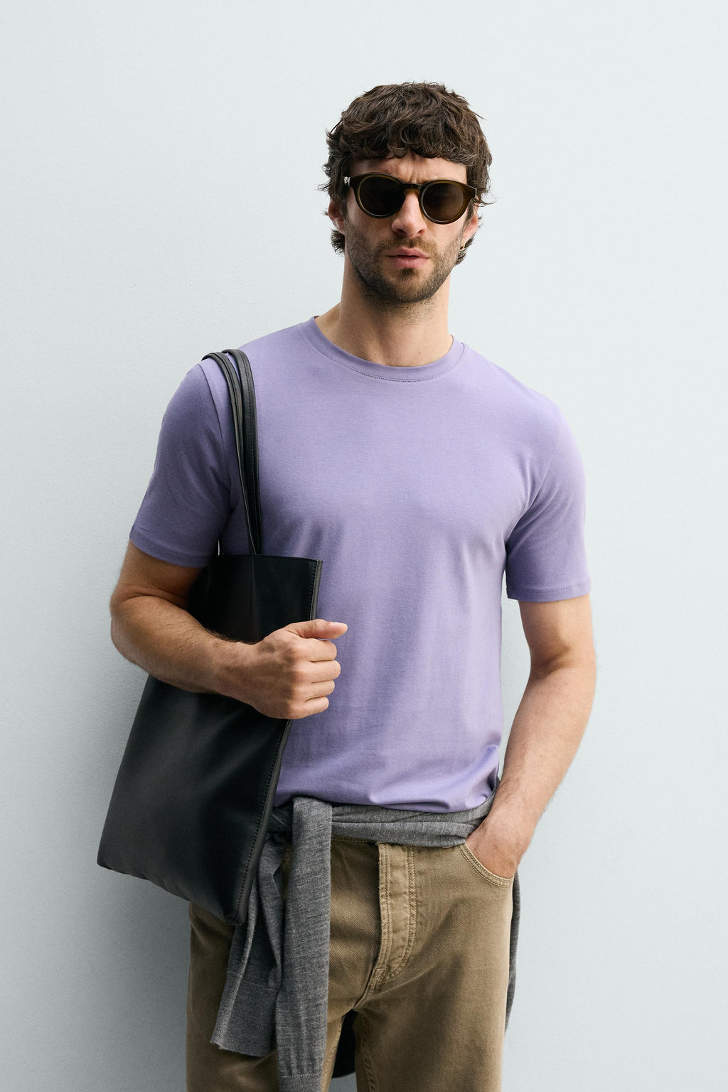CAMISETA SLIM FIT B?SICA /01 / Malva claro - Zara фото 2