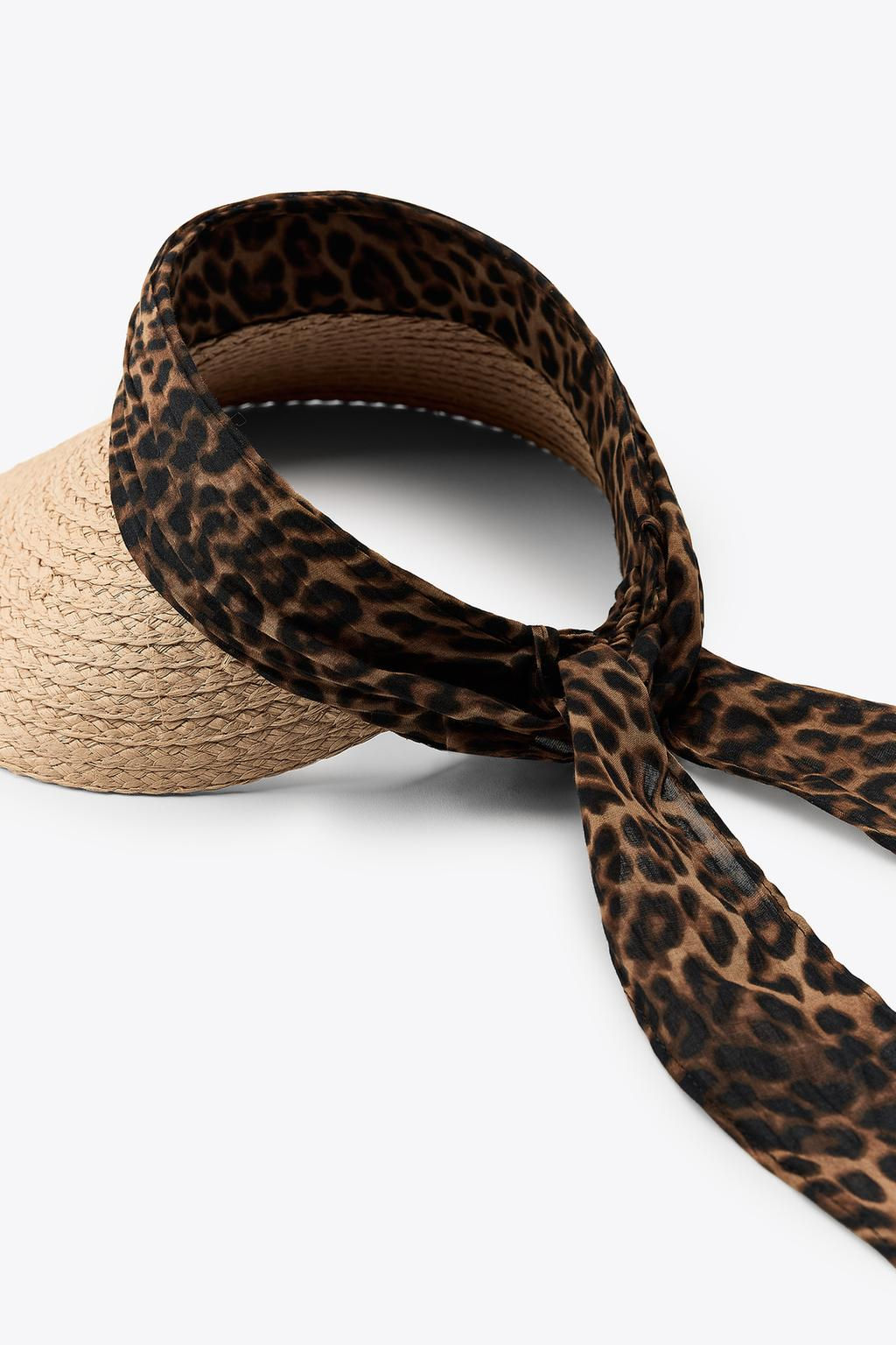 BRAIDED VISOR WITH ANIMAL PRINT SCARF - Zara фото 7