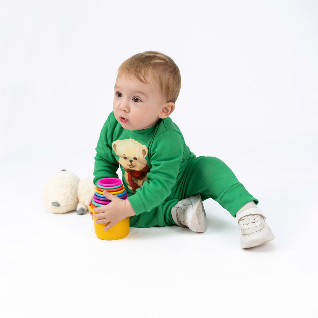 Комплект ясельный зеленый мишка КМ-1413 (80, 52)