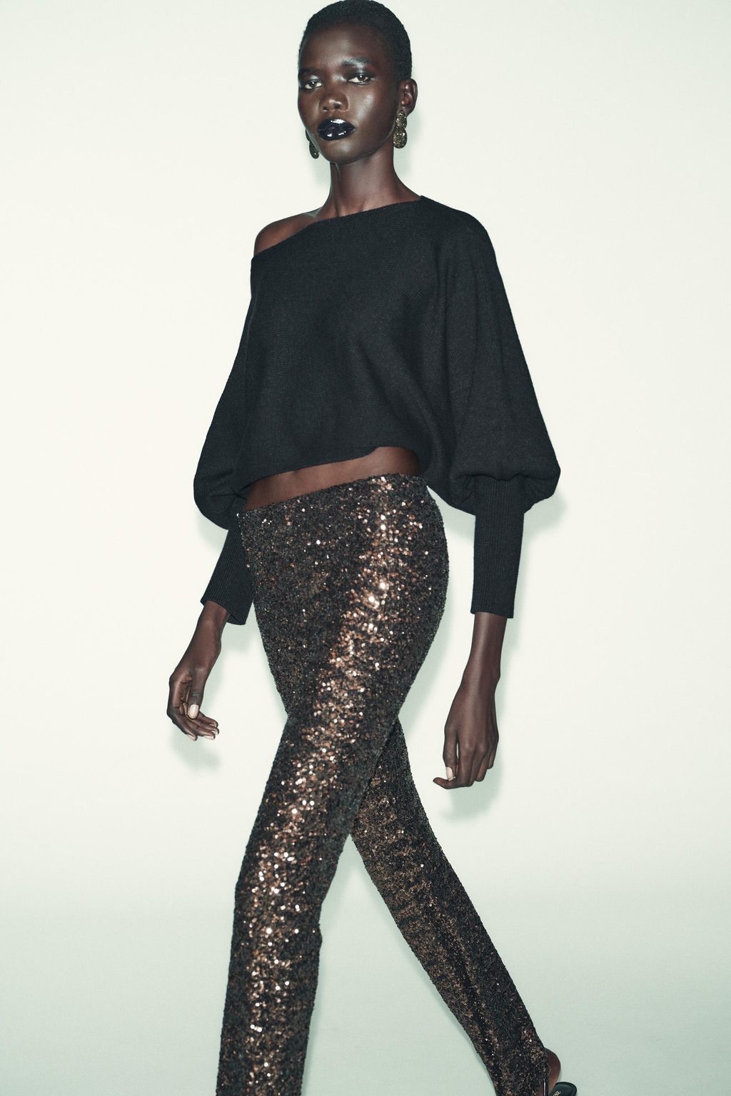 SHORT KNIT PUFF SLEEVE JUMPER - Zara фото 11