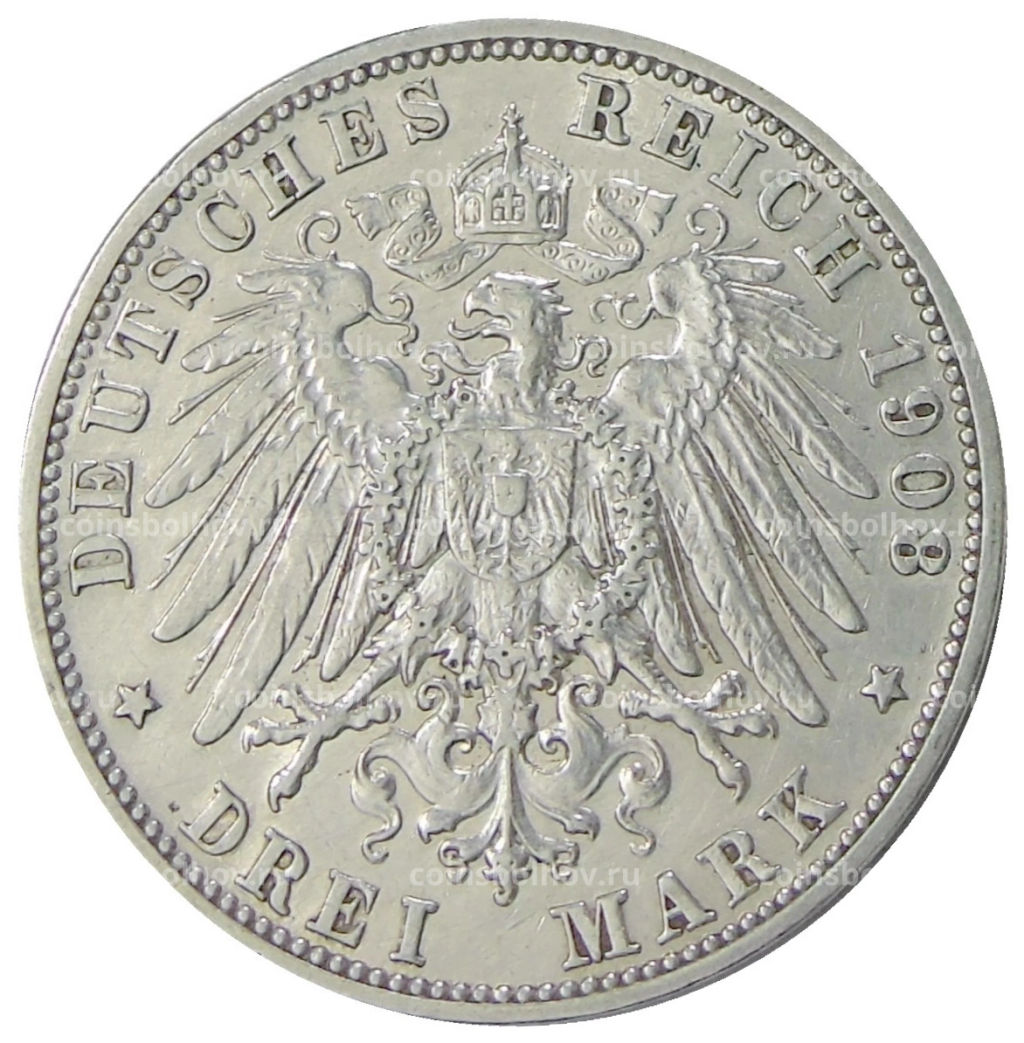 3 марки 1908 года G Германия (Баден)